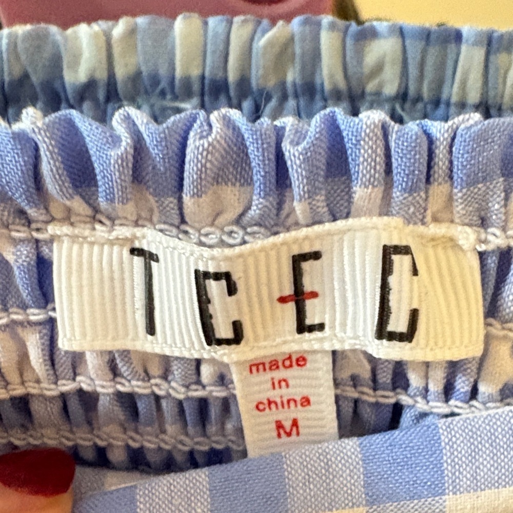 TCEC Light Blue Gingham A-Line Skirt - Picture 3 of 5